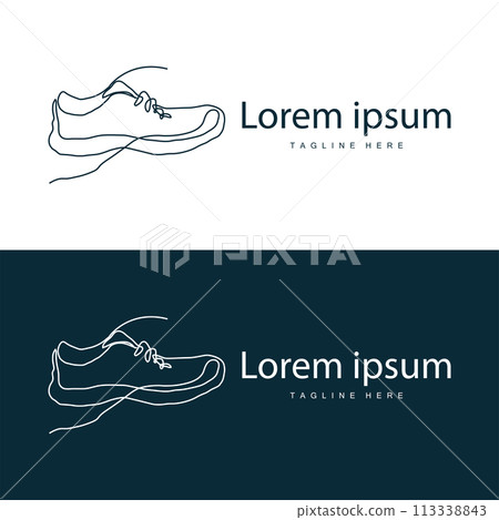 shoe logo illustration design vector sneaker concept funky line simple footwear appearance 113338843