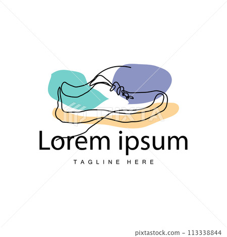 shoe logo illustration design vector sneaker concept funky line simple footwear appearance 113338844