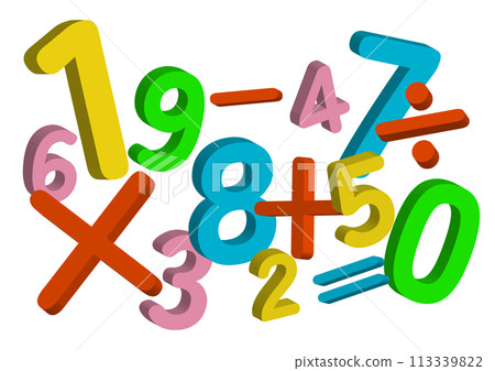 受算術啟發的彩色數位插圖 113339822