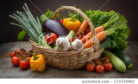 Freshly picked vegetable ingredients, fresh vegetable images 113339962