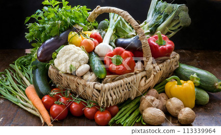 Freshly picked vegetable ingredients, fresh vegetable images 113339964