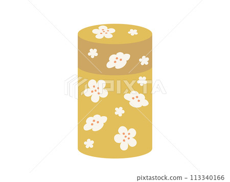 An illustration of a cute retro tea caddy with a floral pattern An illustration of a cute retro tea caddy with a floral pattern 113340166