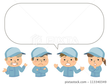 工人說話的語音泡沫 113340349