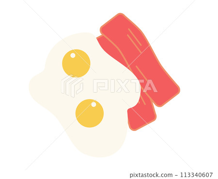 培根和雞蛋圖示素材 培根和雞蛋圖示素材 113340607
