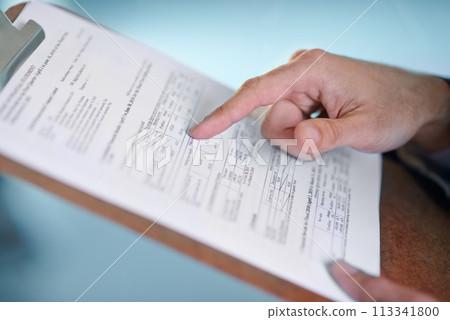 Hands, financial clipboard and accountant in business for asset management, income or investment. Paperwork, auditor or closeup of professional with document for info, profit or bookkeeping in office Hands, financial clipboard and accountant in business for asset management, income or investment. Paperwork, auditor or closeup of professional with document for info, profit or bookkeeping in office 113341800