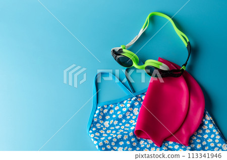 Kid swimming lessons theme Kid swimming lessons theme 113341946