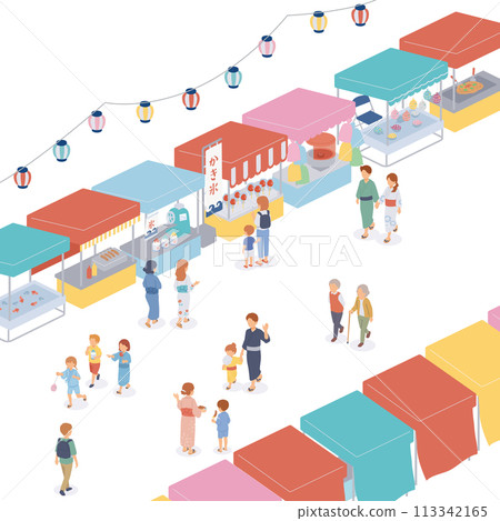 人們享受日本夏季節日的插圖 113342165