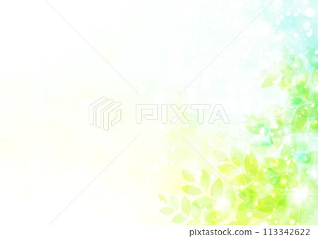 清新的綠色圖像水彩風格背景 113342622