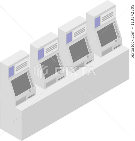 等距排列的售票機圖片素材 等距排列的售票機圖片素材 113342805