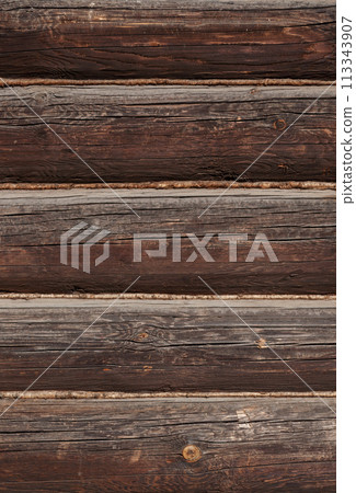 Weathered wooden log wall texture Weathered wooden log wall texture 113343907