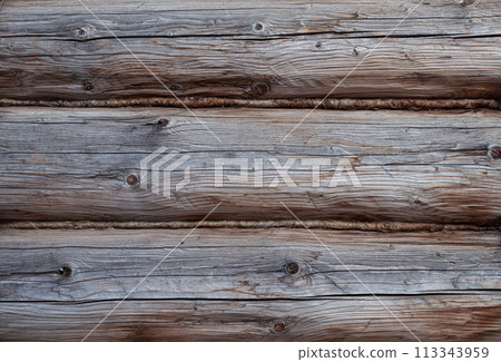 Old wooden logs background Old wooden logs background 113343959