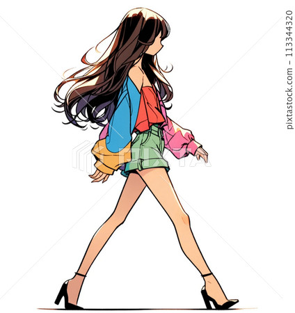 A woman walking dildously A woman walking dildously 113344320