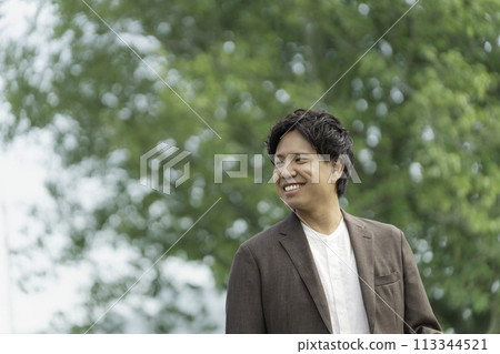 Portrait of a man in a casual suit 113344521