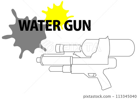 Simple line drawing of a water gun 113345040