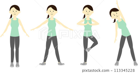 Young woman doing fitness 113345228