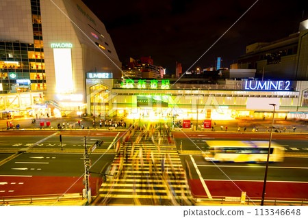 Shinjuku Station South Exit Night View 113346648