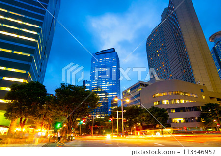 新宿高層建築群夜景 113346952