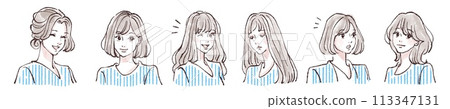 Illustration material set of women and girls 113347131