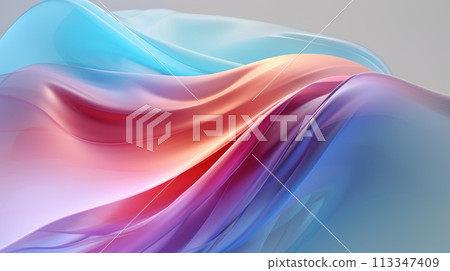 The abstract picture of silky colourful crystal clear satin or fabric. AIGX01. 113347409