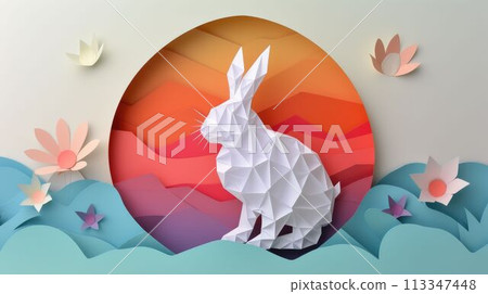 Toy rabbit inside a plastic Easter egg electric blue color AIG42E Toy rabbit inside a plastic Easter egg electric blue color AIG42E 113347448