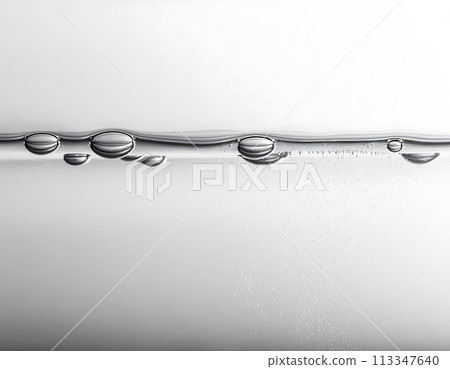 Side view of bubbles floating on the water surface (AI-generated image) 113347640
