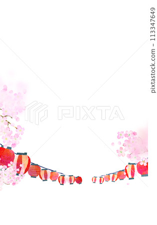 Background material for cherry blossom viewing spots - Collage material 113347649