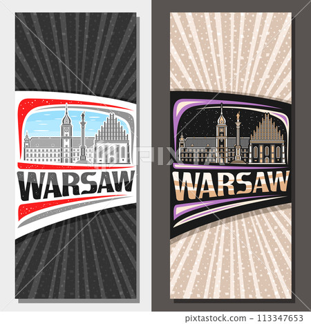 Vector vertical layouts for Warsaw 113347653