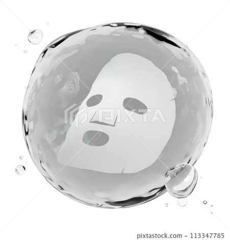 Sheet mask 3d rendering, face mask, facial mask 113347785