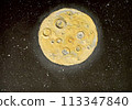 Creative children's crafts plasticine detailed moon with craters in open space 113347840
