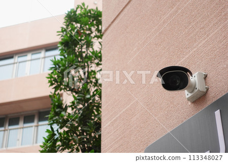 CCTV security camera operating outdoor CCTV security camera operating outdoor 113348027