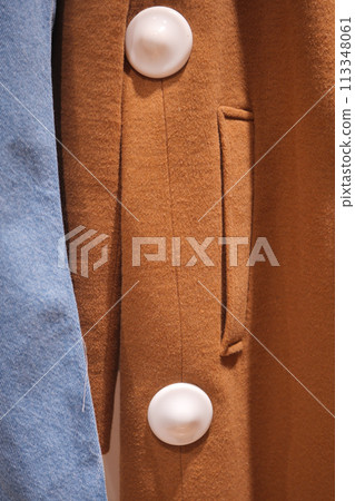 Clothing security tag on a shirt , 113348061
