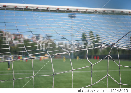 Net of a goal of a football stadium 113348463