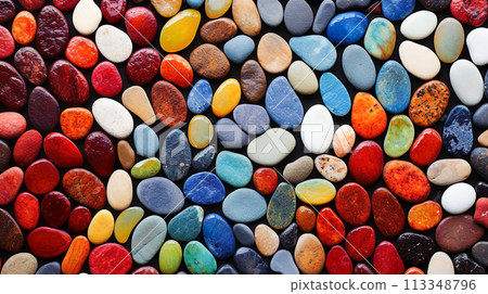 Colorful pebbles background 113348796