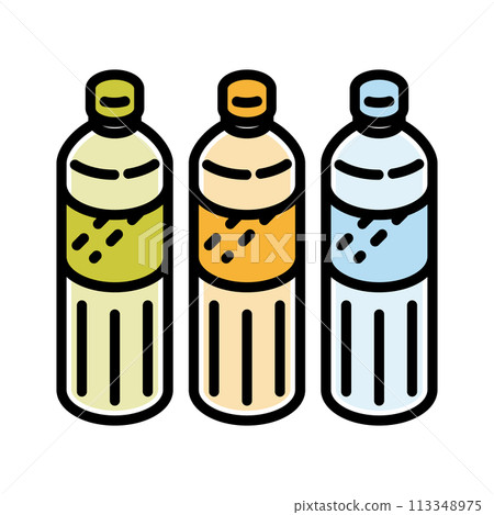 不同顏色的簡單塑膠瓶插圖 不同顏色的簡單塑膠瓶插圖 113348975
