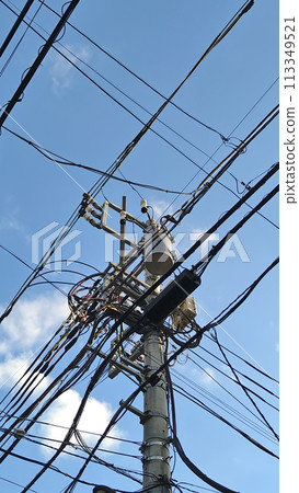 A network of power lines A network of power lines 113349521