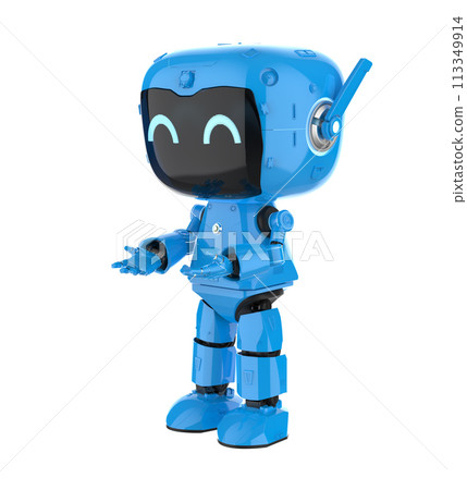 Cute and small artificial intelligence personal assistant robot open hand isolated Cute and small artificial intelligence personal assistant robot open hand isolated 113349914