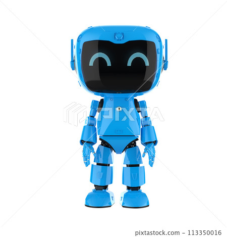Cute and small artificial intelligence personal assistant robot isolated 113350016