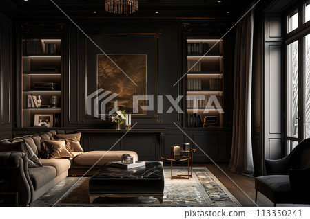 Luxury neo classic style home interior. By generative Ai 113350241