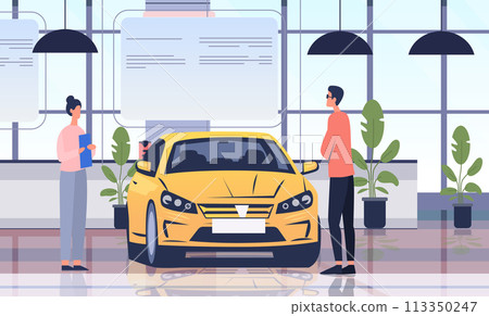 tourists select auto for rent people rents a car to move faster carsharing service concept recreation vacation adventure concept 113350247