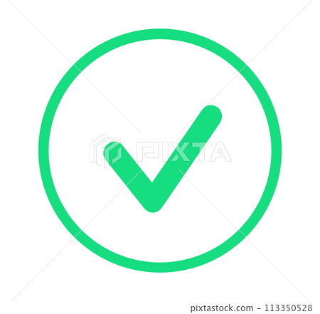 簡單的綠色複選標記 簡單的綠色複選標記 113350528