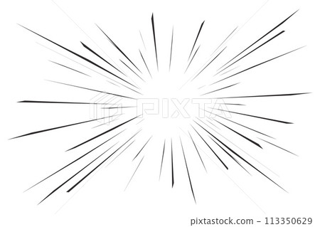 Speed lines manga effect. Comic motion element. Action of burst and radial explosion vector splash. Sketch of energy power and superhero force Speed lines manga effect. Comic motion element. Action of burst and radial explosion vector splash. Sketch of energy power and superhero force 113350629