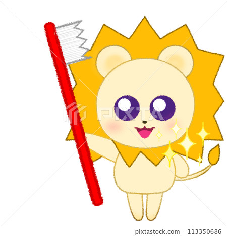動物刷牙的插圖 113350686