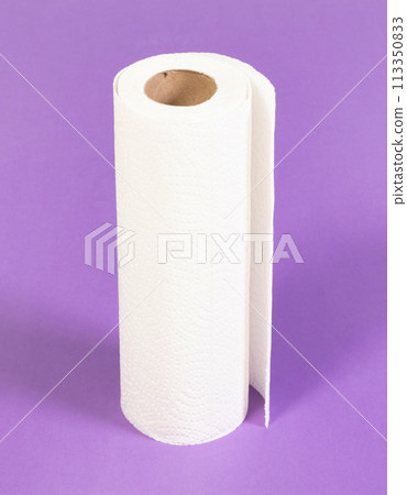White kitchen paper isolated on purple background 113350833