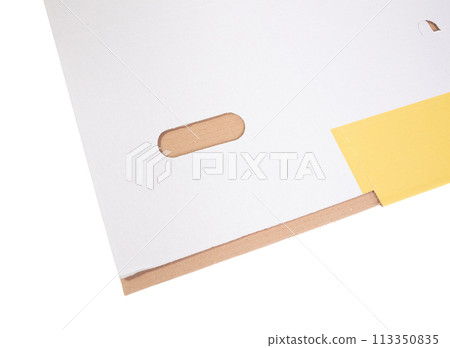 Foldable cardboard box used for storage moving or shipping purposes isolated Foldable cardboard box used for storage moving or shipping purposes isolated 113350835