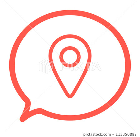 簡單的紅色地圖標記和語音氣泡 簡單的紅色地圖標記和語音氣泡 113350882