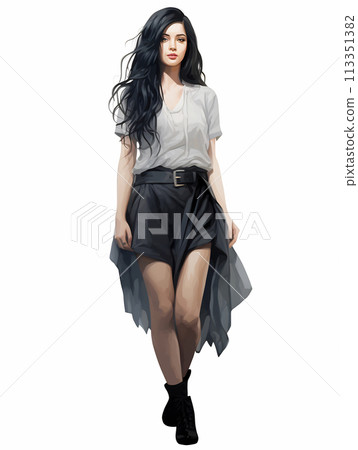 Elegant Digital Illustration of Young Woman Elegant Digital Illustration of Young Woman 113351382
