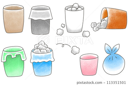 Loose and simple trash can set - analog style Loose and simple trash can set - analog style 113351501