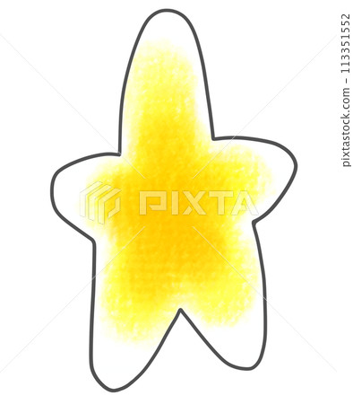 たあたい様 A simple, round, elongated star in an analog style - Stock