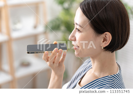 woman making speaker call 113351745