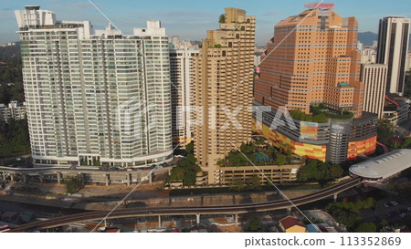 Drone view of a residential building in Kuala Lumpur. The capital of Malaysia. Drone view of a residential building in Kuala Lumpur. The capital of Malaysia. 113352869